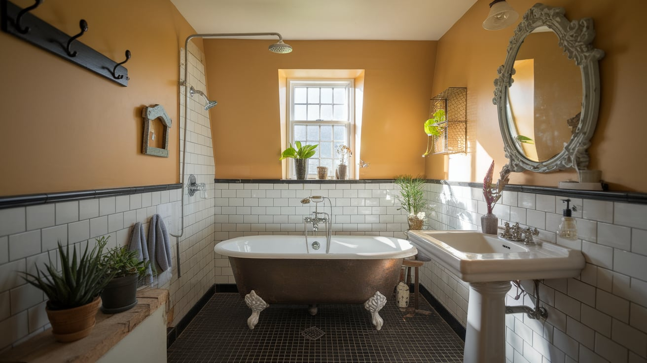 vintage bathroom mirror english cottage style