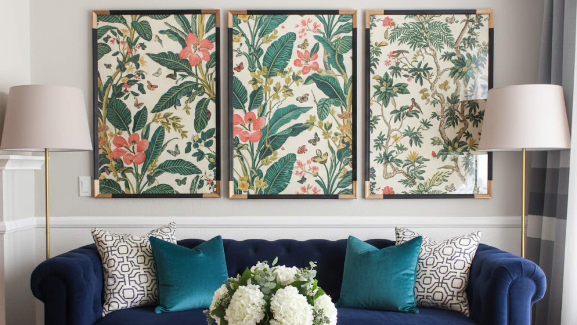 wallpaper sample wall art hallway diy wall decor