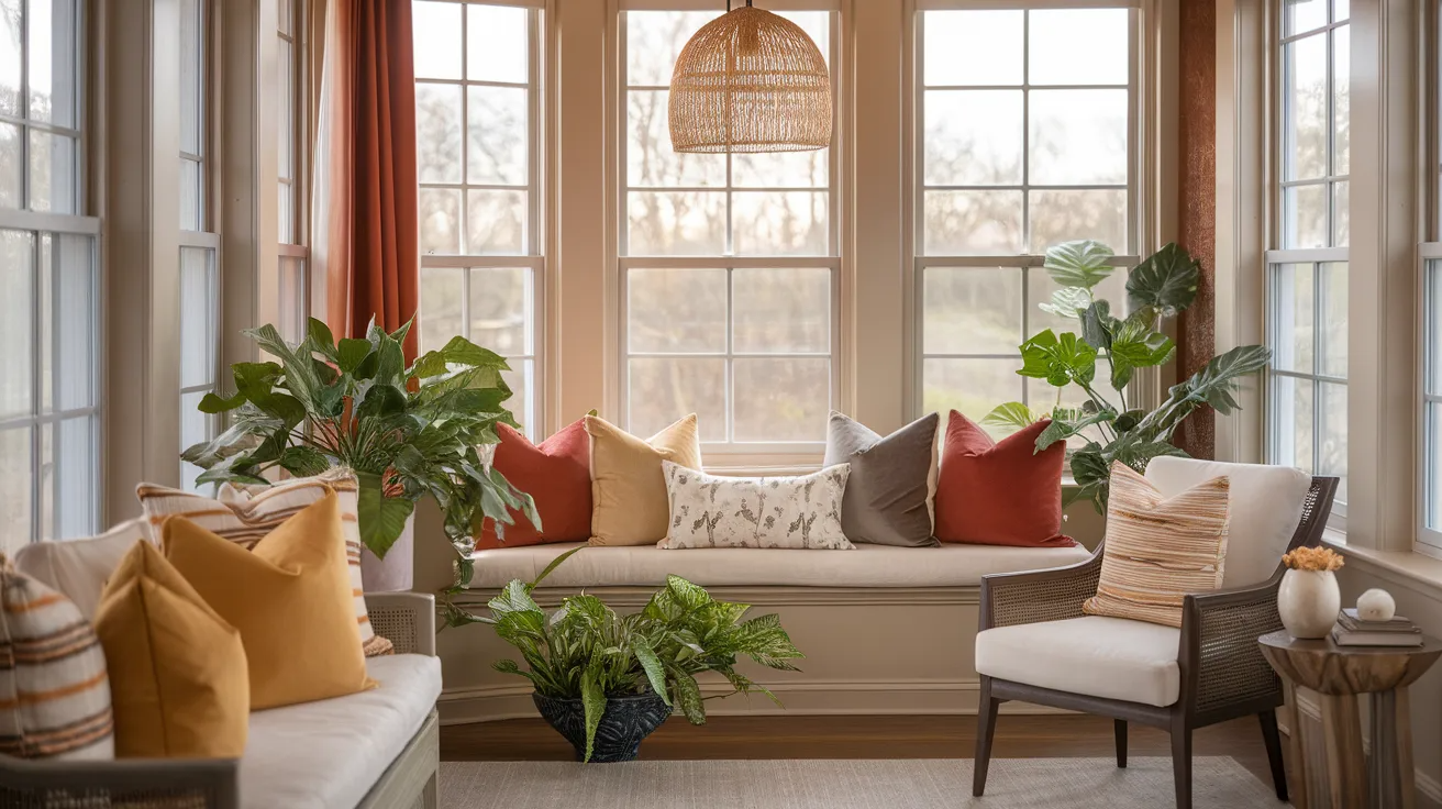 warm colors cozy small sunroom ideas