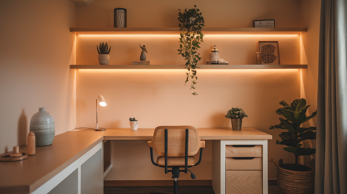 warm lighting coastal home office beach decor ideas