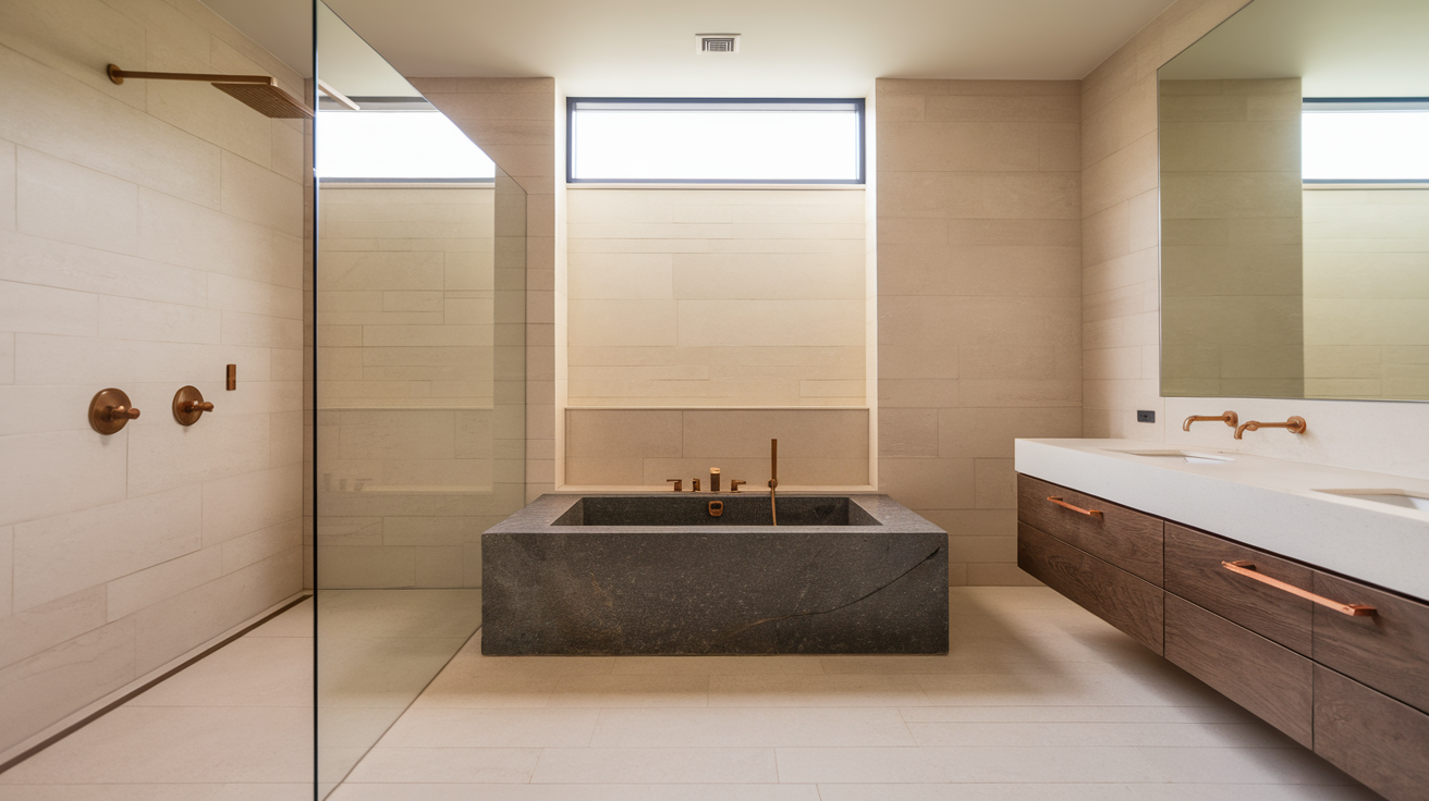 warm metal finishes modern look contemporary bathroom ideas