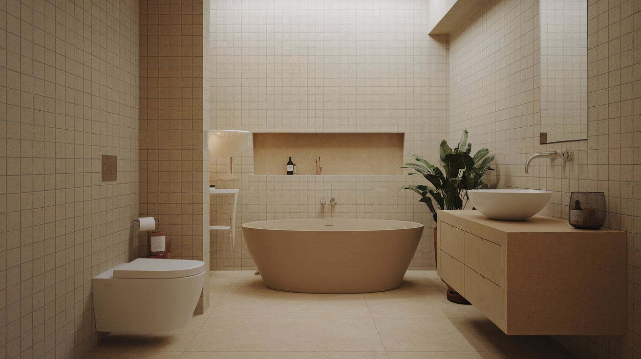 warm neutral color palette bathroom contemporary bathroom ideas