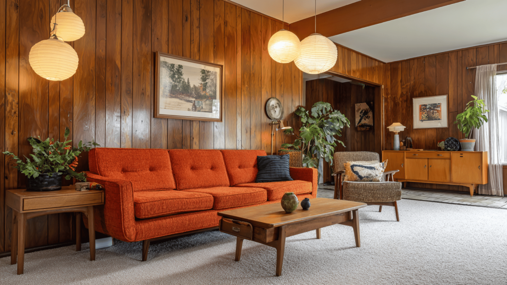 warm redwood and orange scheme