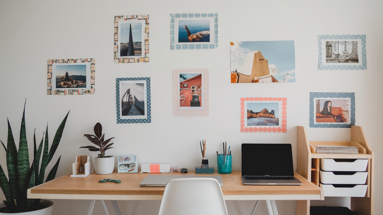 washi tape wall frames home office diy wall decor
