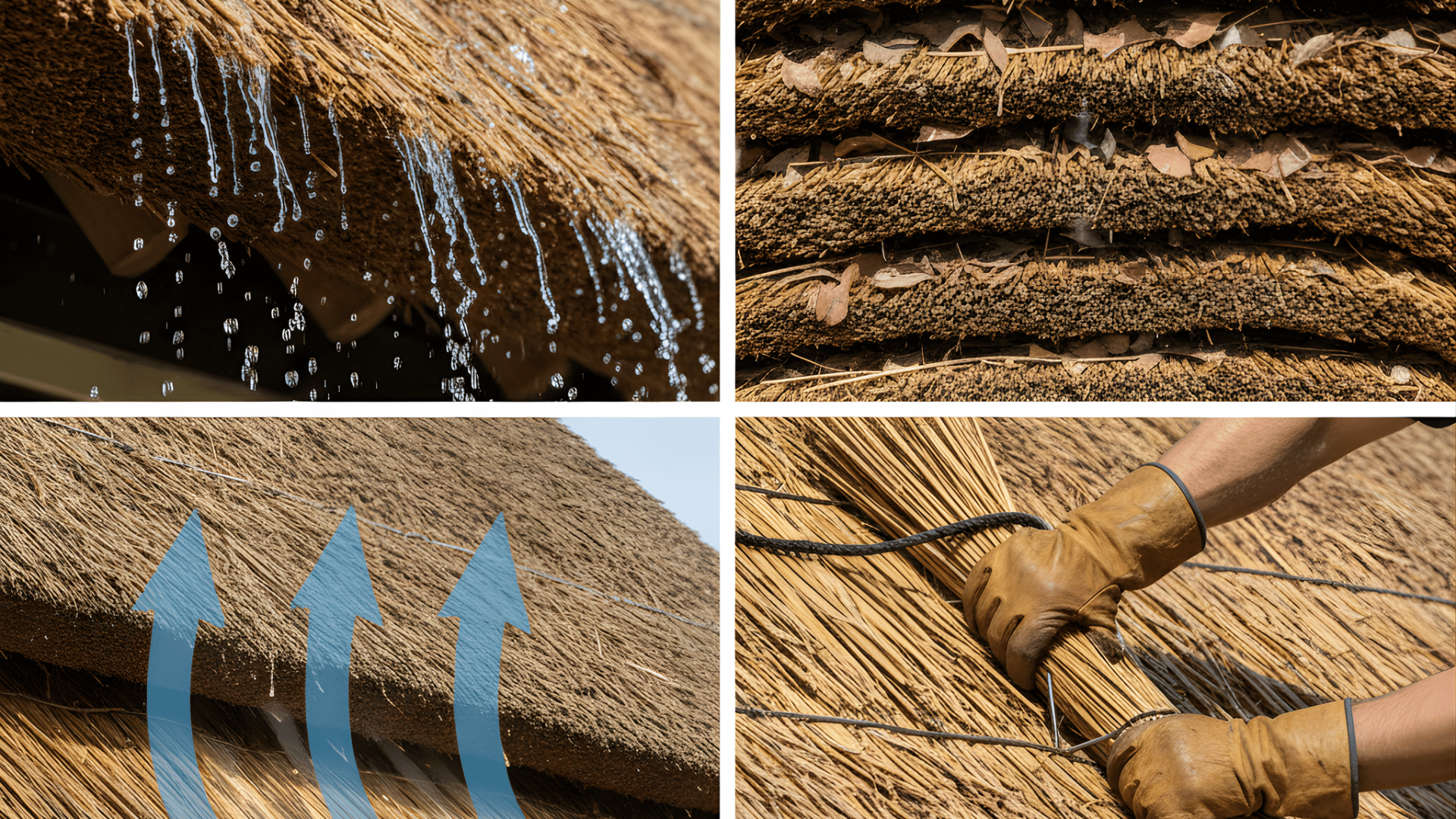 why thatched roofs do not rot or collapse easily