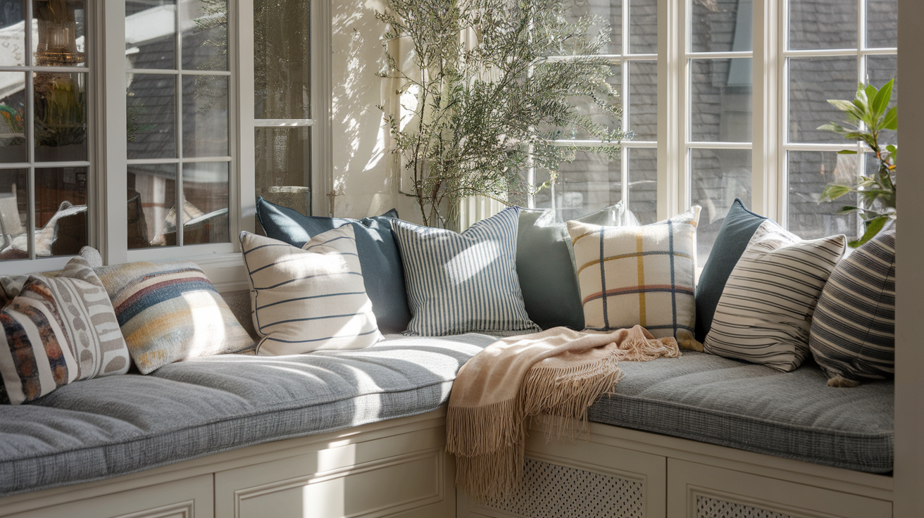 window seat cozy small sunroom ideas