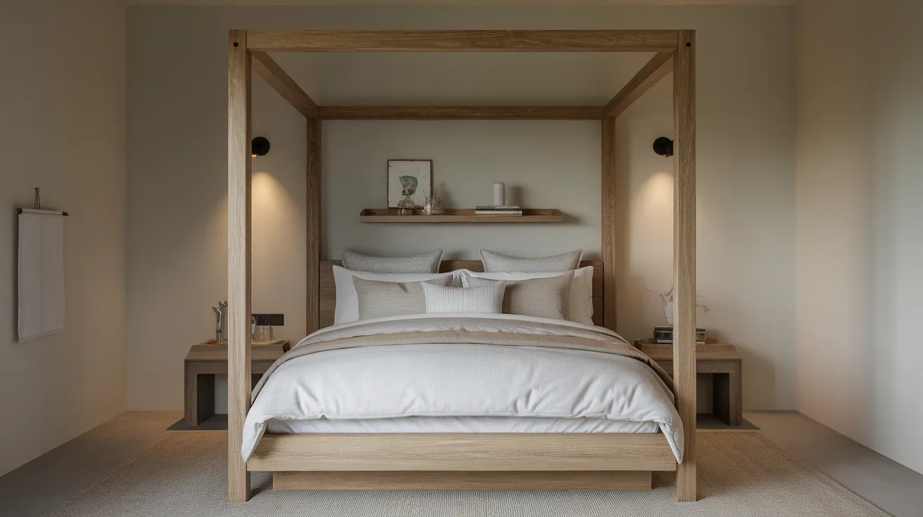 wood bed frame bedroom modern rustic interior design