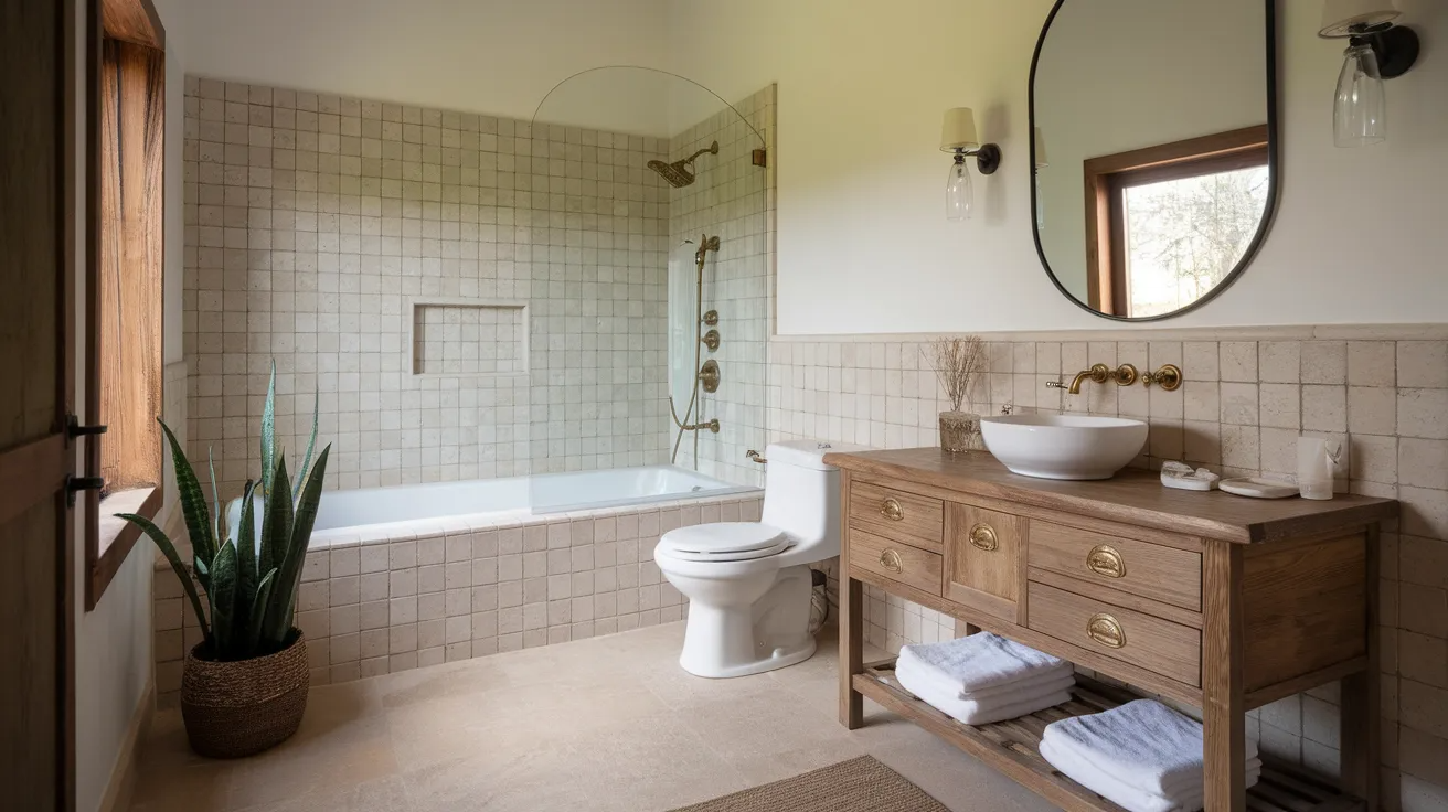 wood vanity bathroom modern rustic interior design