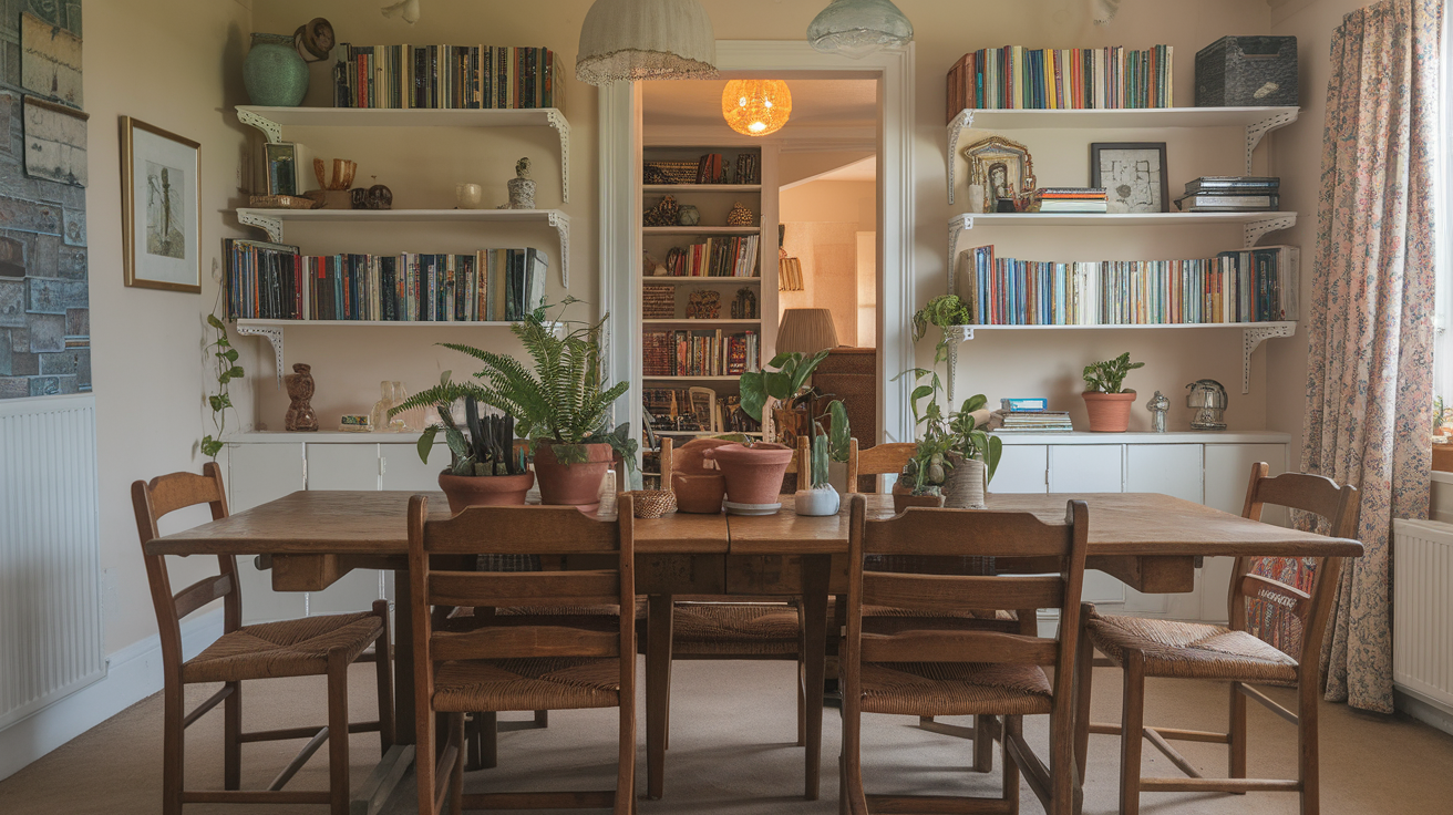 wooden dining table english cottage style