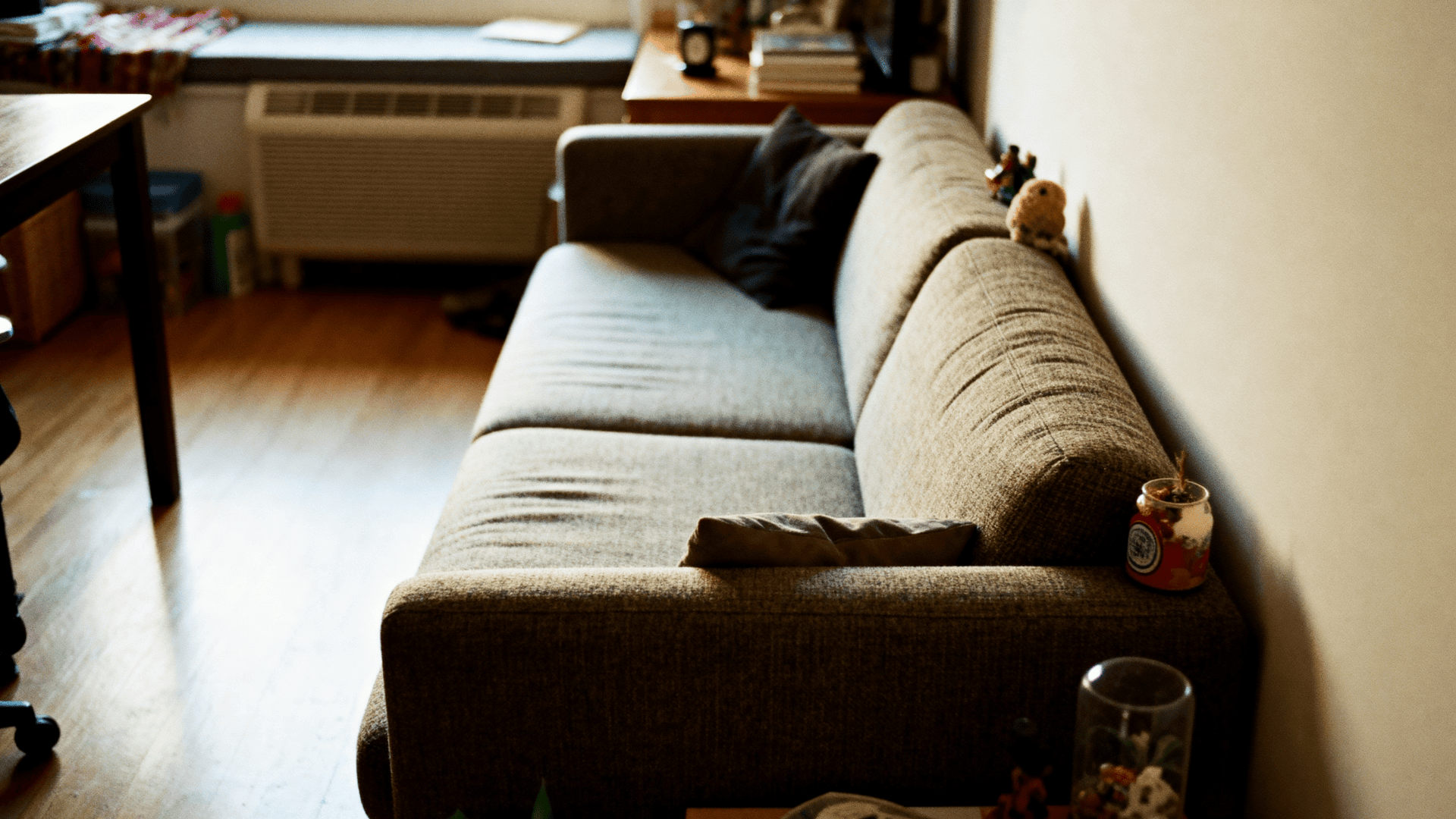 Small apartment sofa designed to fit tight urban living spaces.