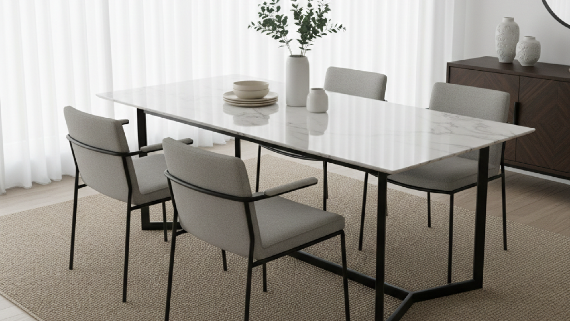 a modern dining table