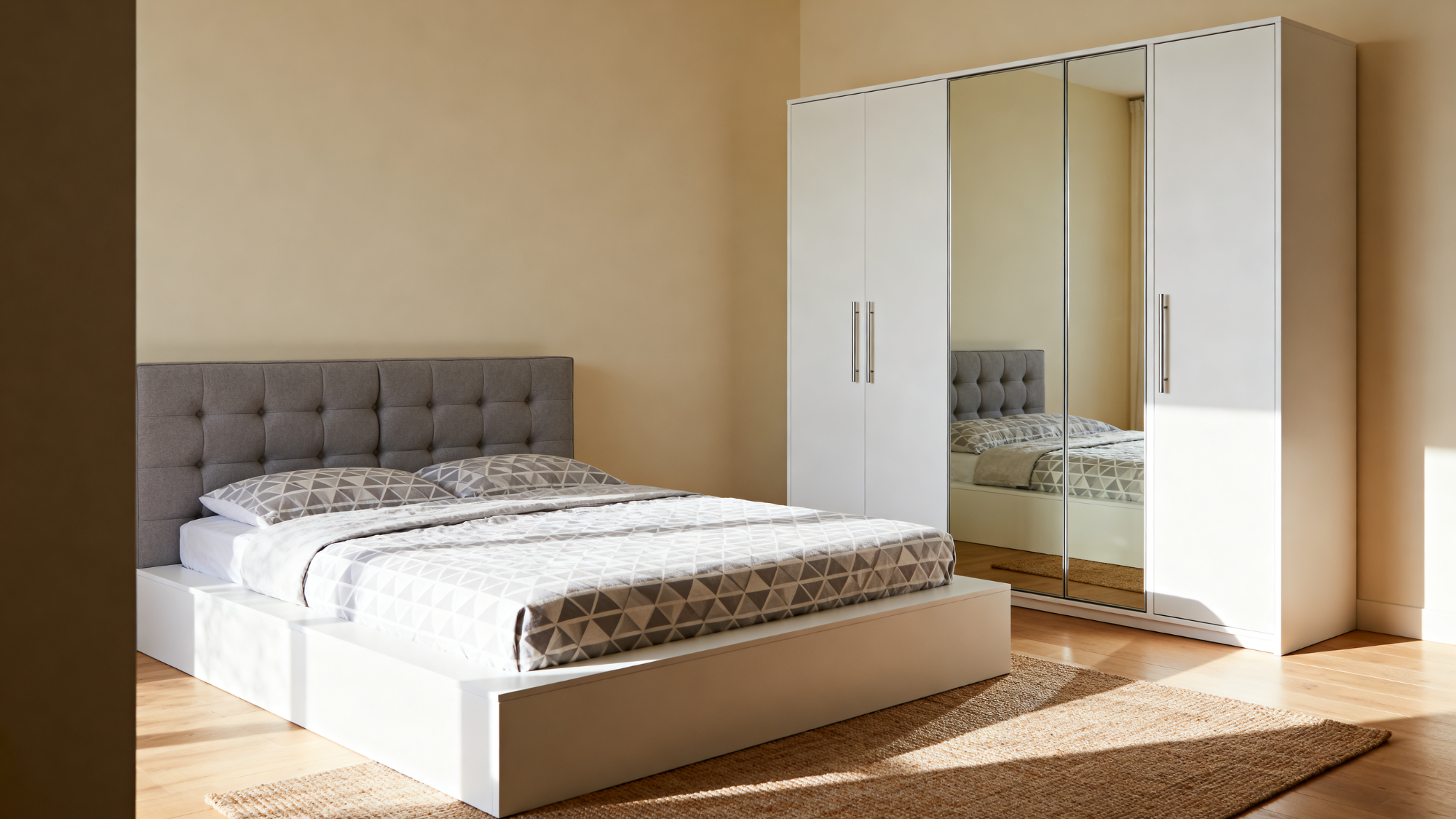 a wardrobe in a bright room