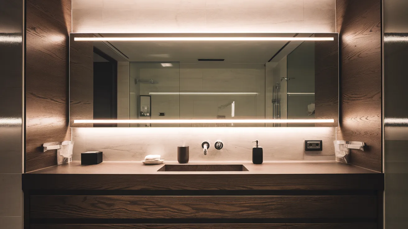 backlit mirror for soft lighting modern bathroom remodel ideas