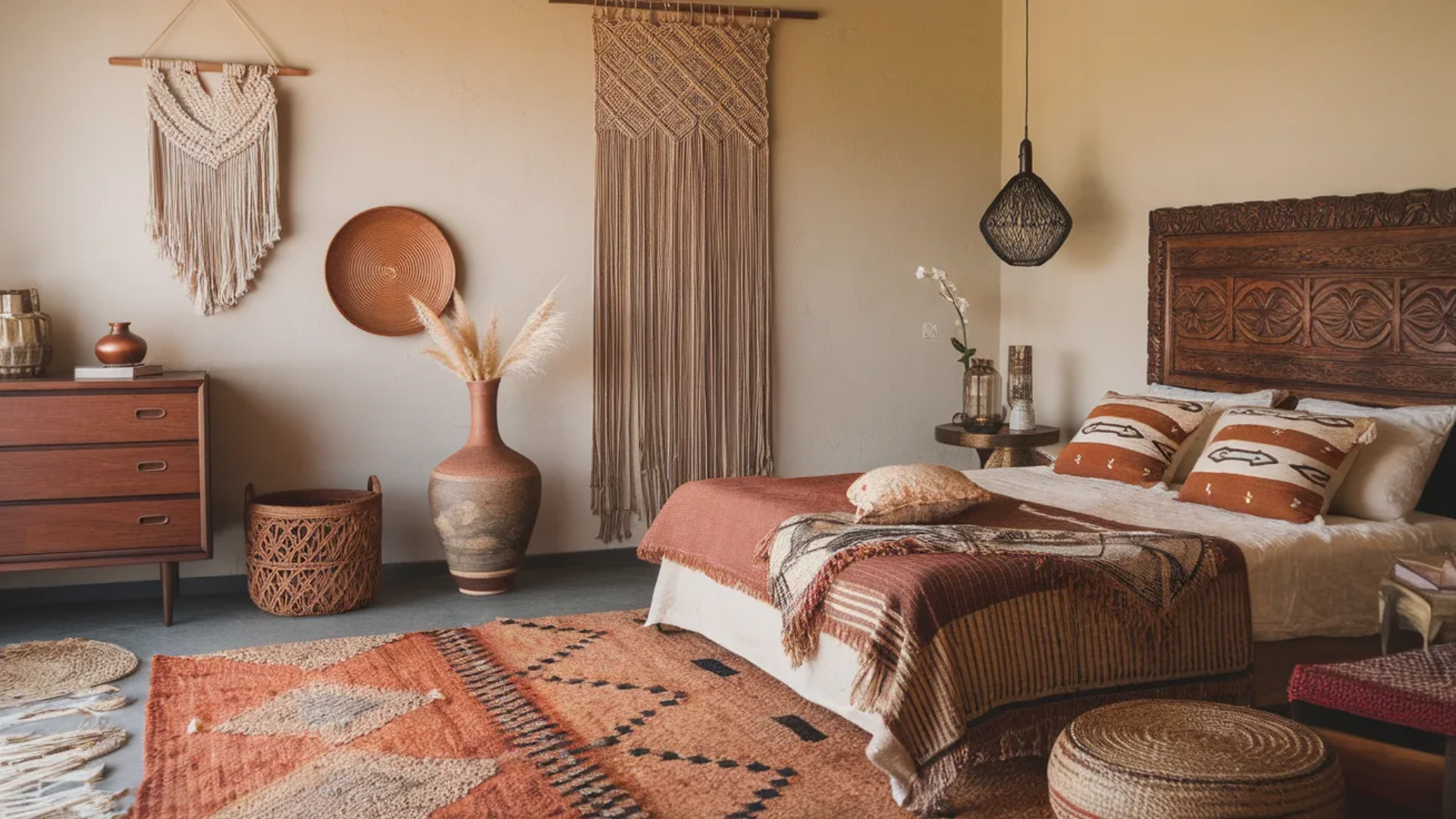 boho space with global inspired accents