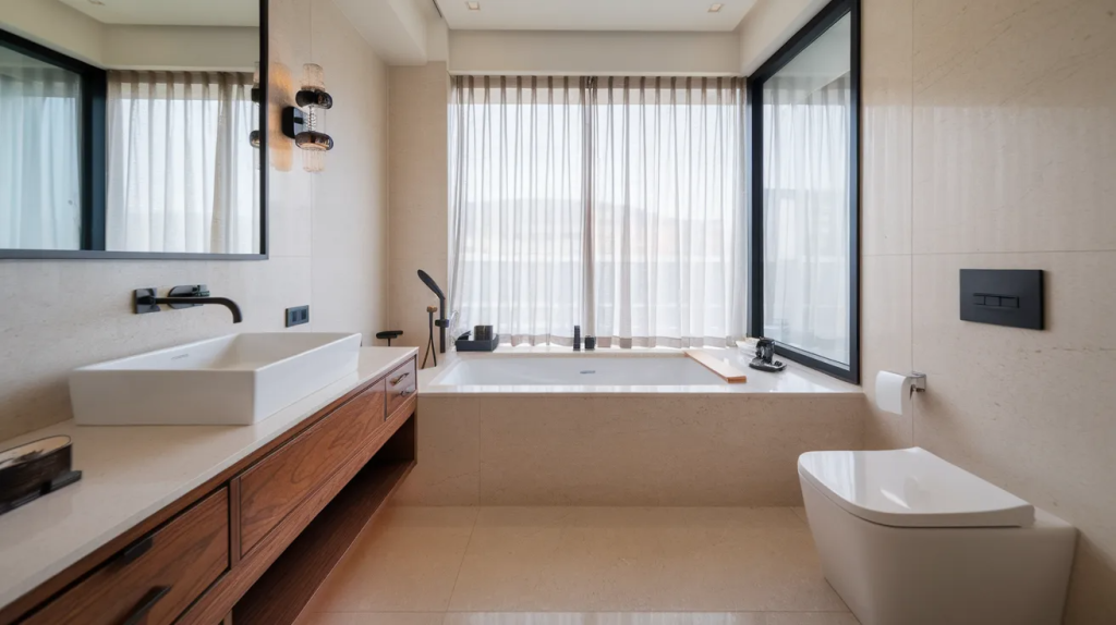 built in tub modern luxury bathroom