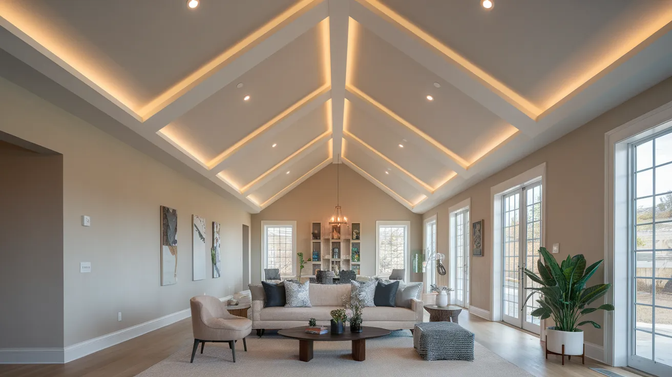 cathedral ceiling with recessed lighting