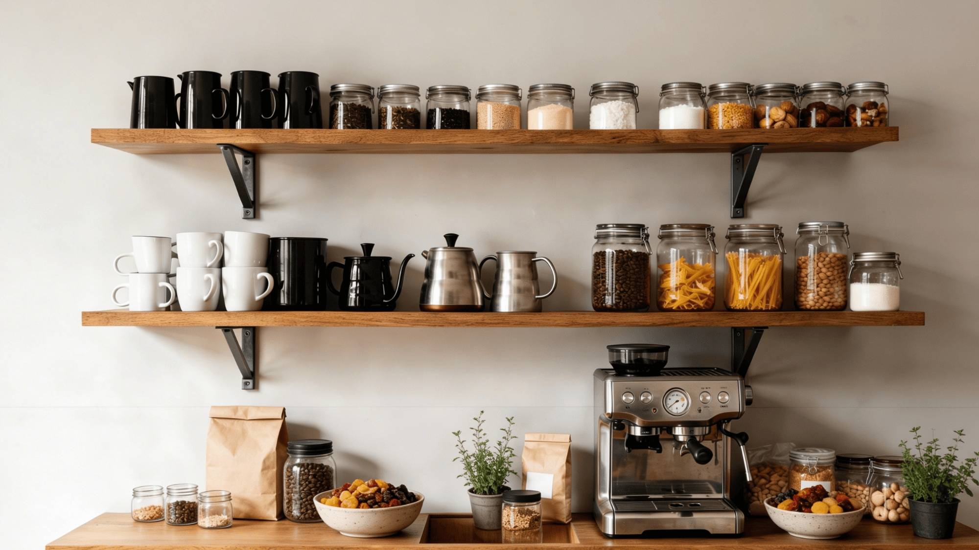 coffee Station with open shelving