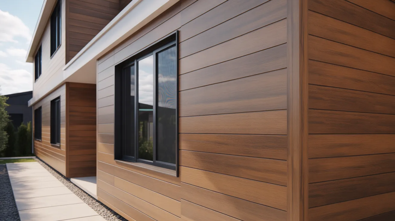 composite siding on a house with a wood-look finish and durable modern exterior panels