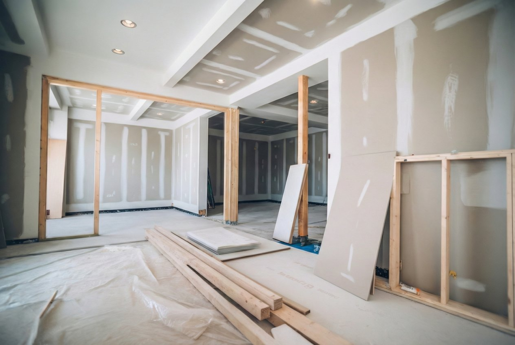 construction area with drywall