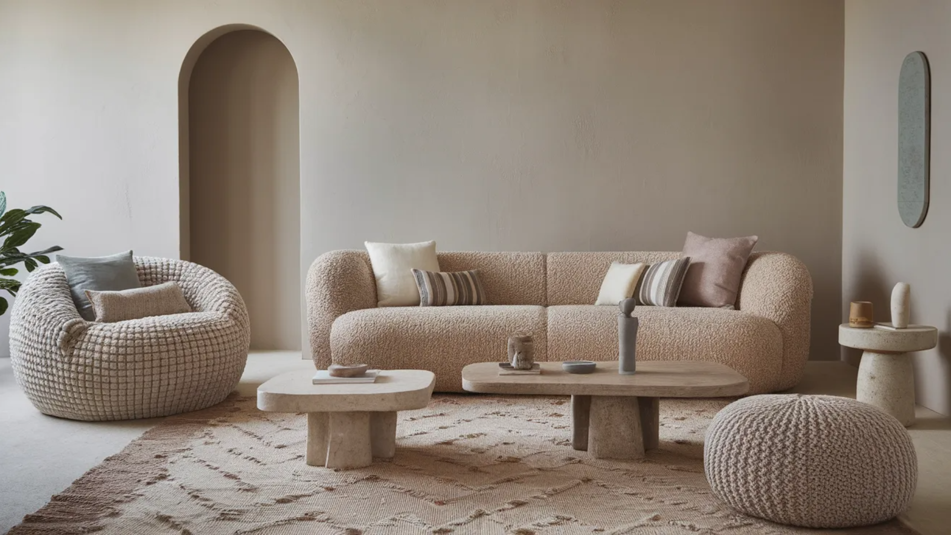 cozy room styled with soft layered textures