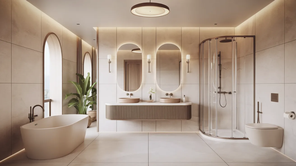 curved details modern luxury bathroom