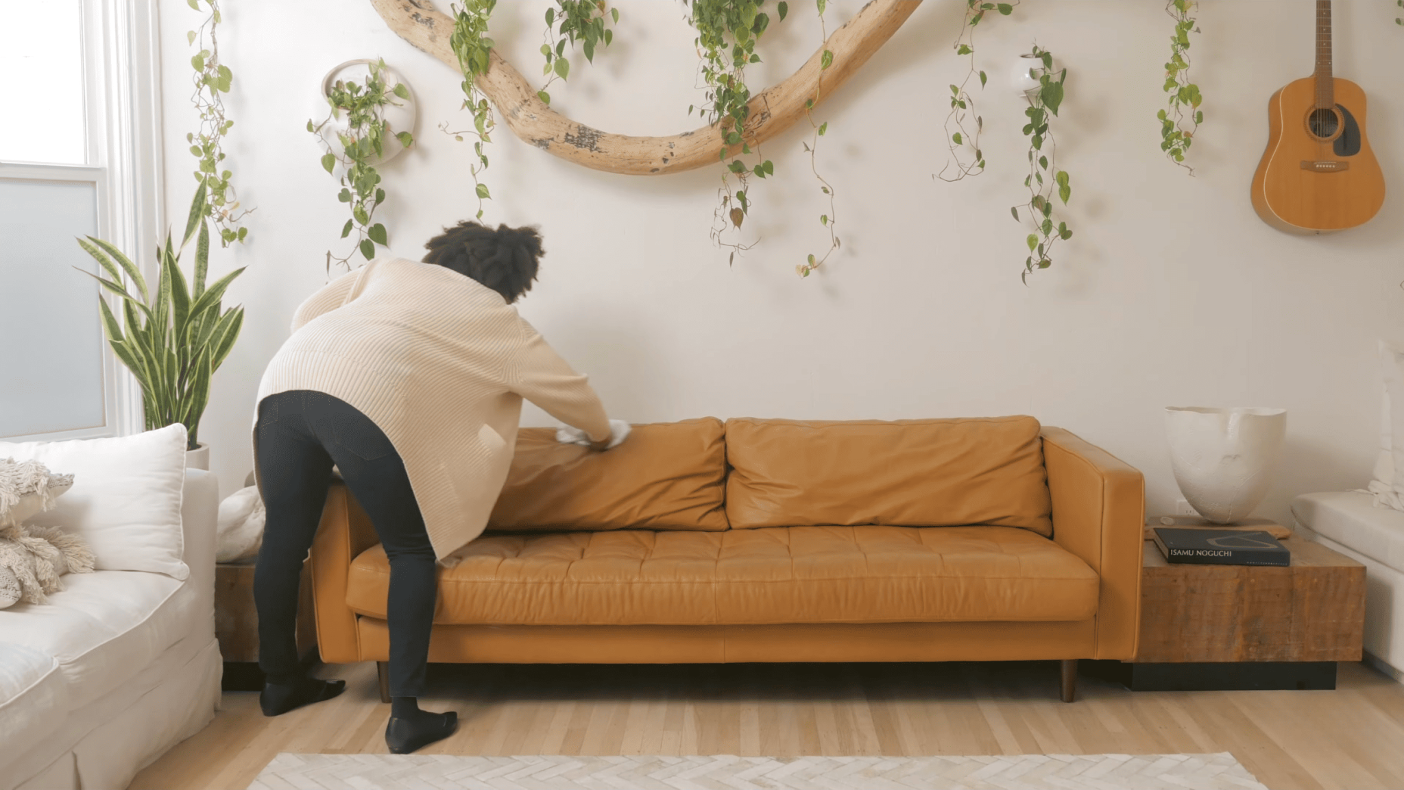 dry the leather couch immediately