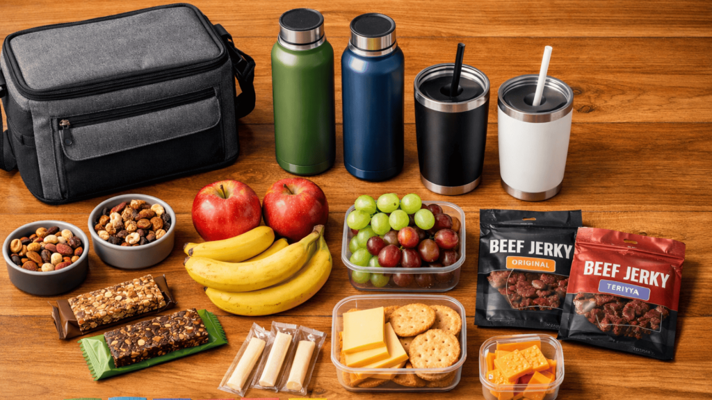 food snacks and hydration