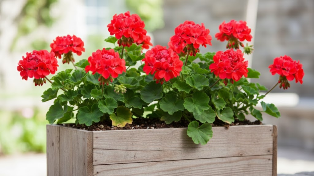 geraniums easy flowers to grow in containers