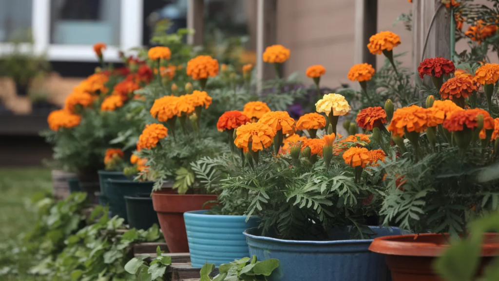 marigolds easy flowers to grow in full sun pots