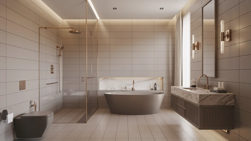 matte finish luxury modern bathroom