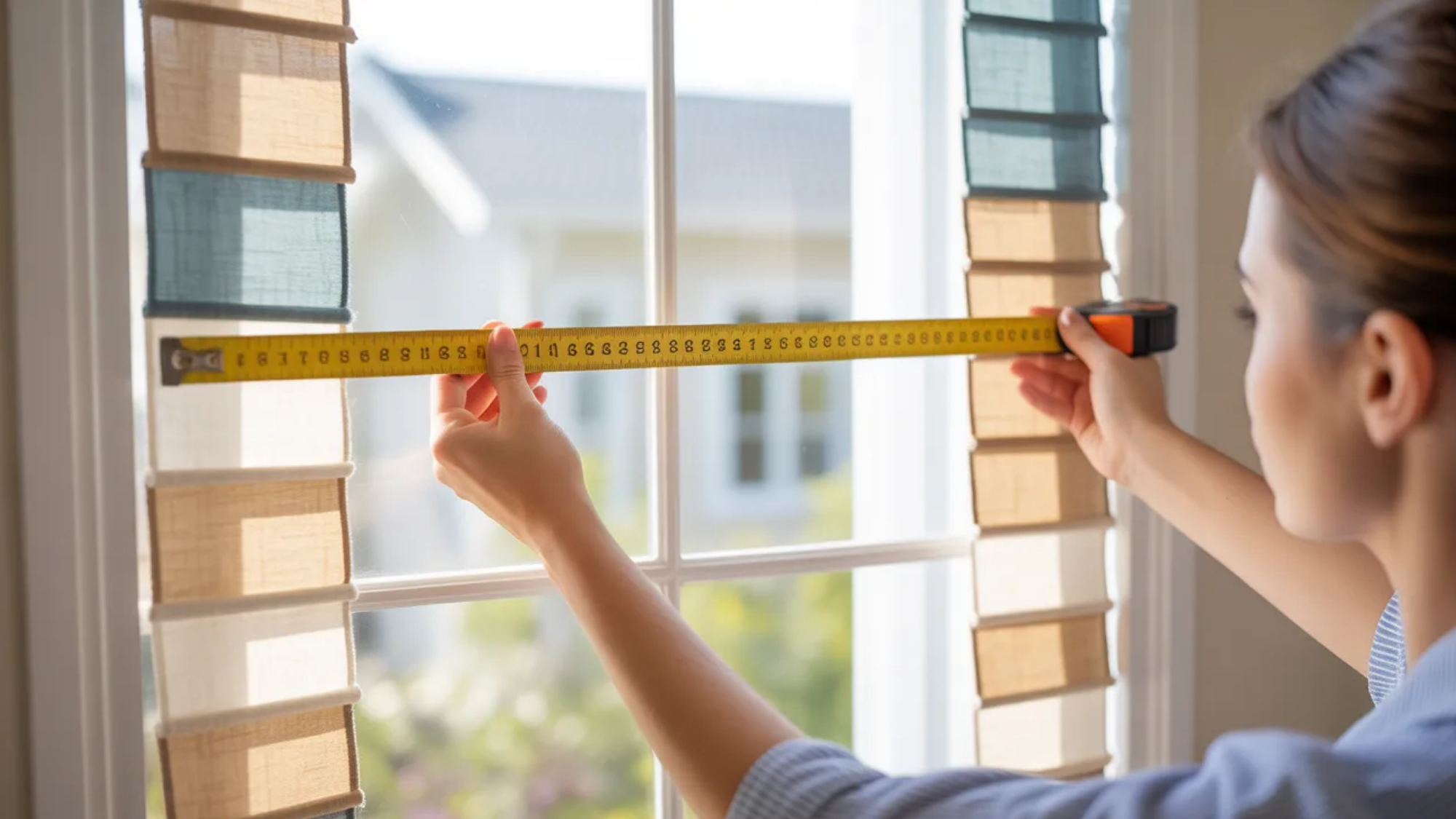 measure the side width you want decorative panels to cover on each side of the window.
