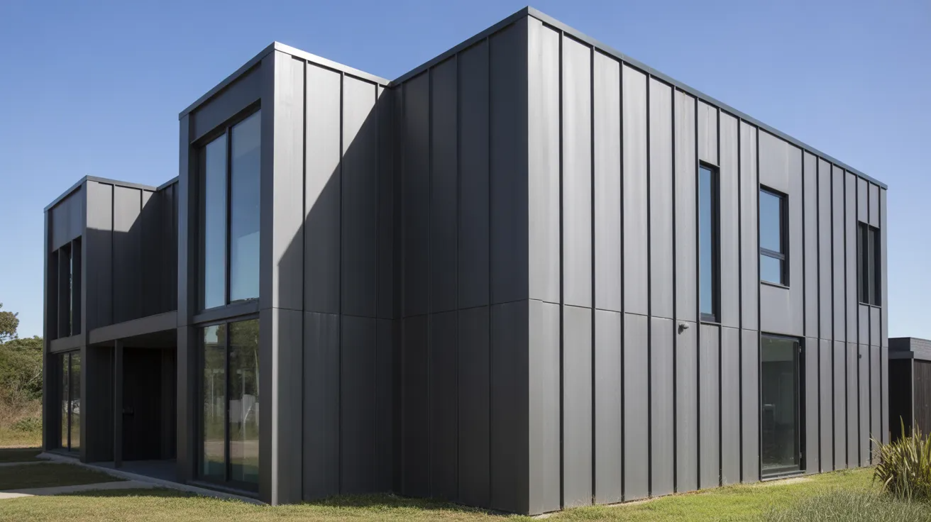 metal siding on a modern home with vertical panels and a sleek industrial exterior look