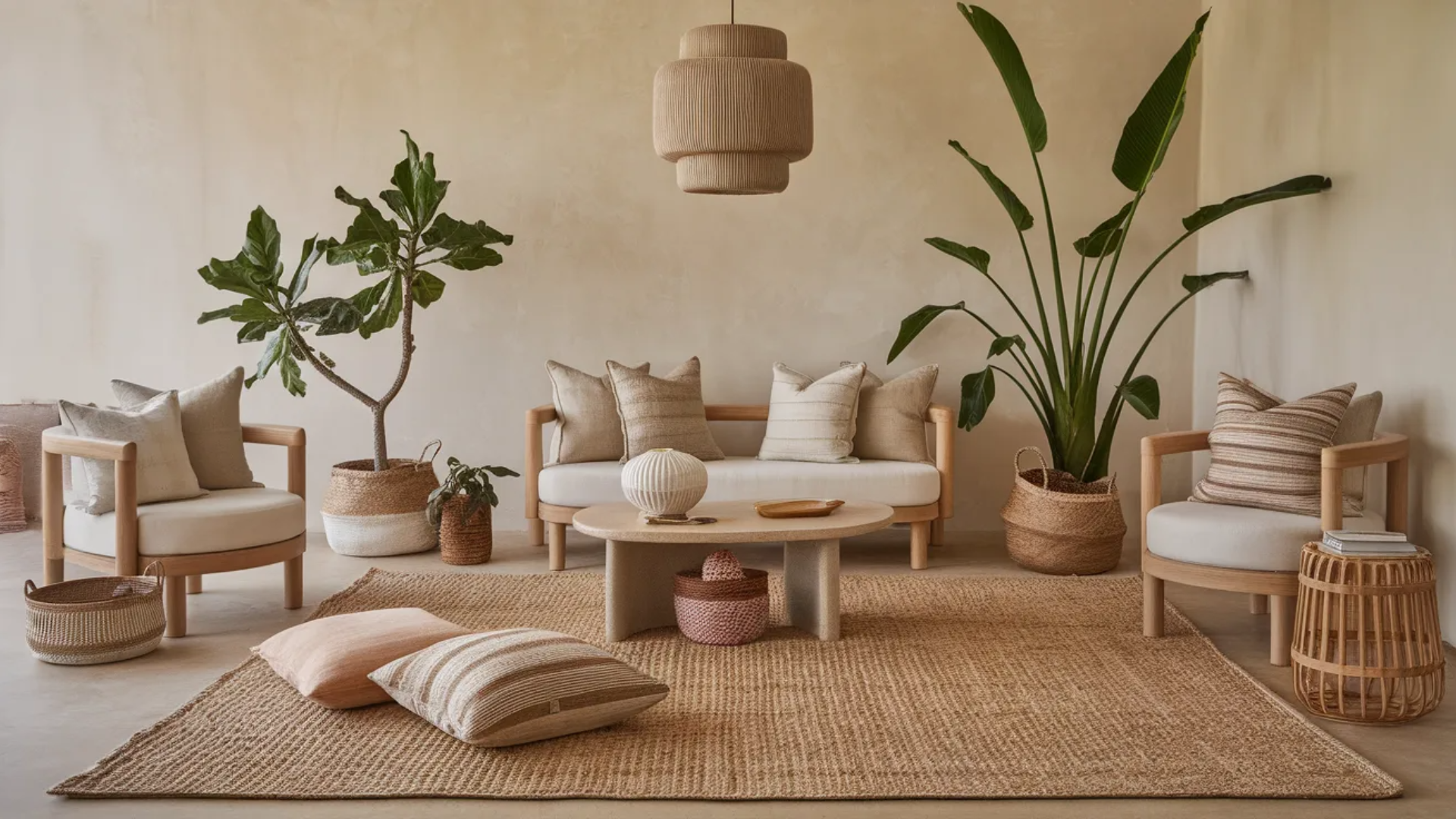 minimal boho space with chic natural accents