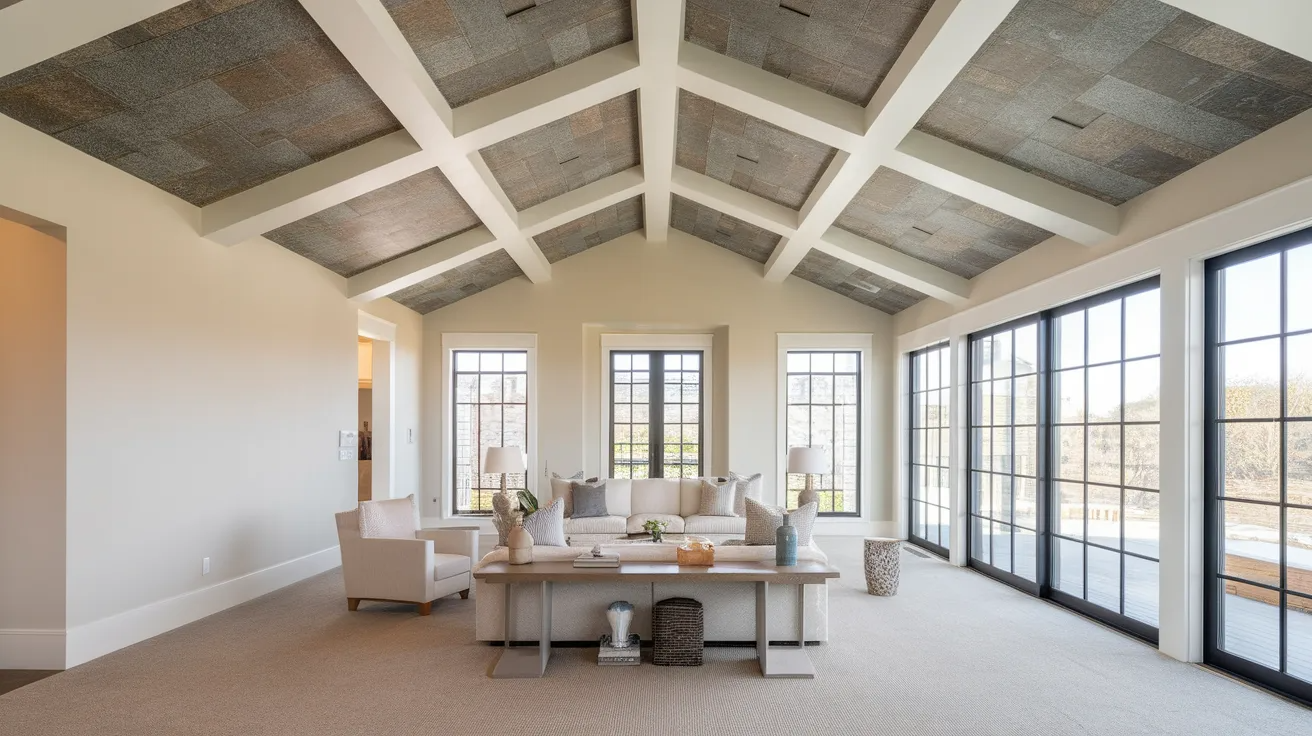 mixed materials cathedral ceiling design