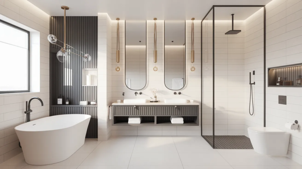 mixed metals modern luxury bathroom