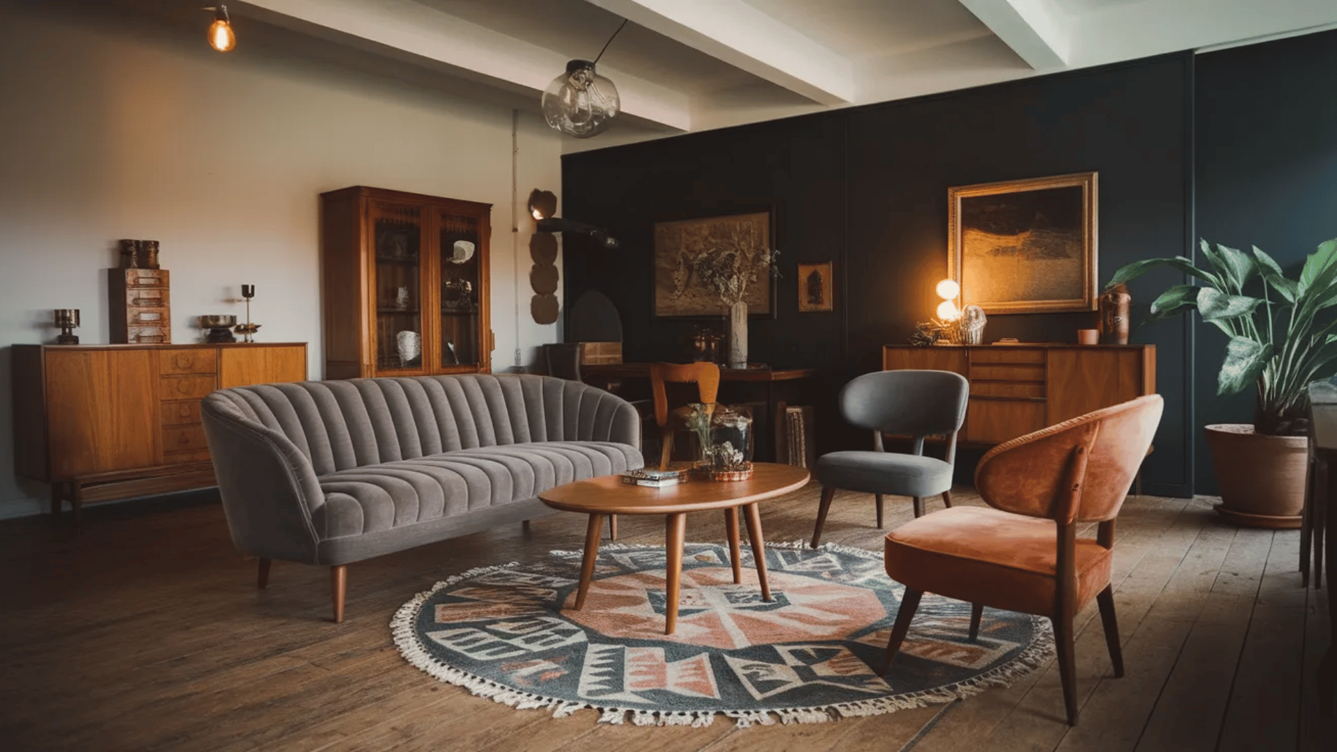 modern boho interior featuring vintage touches