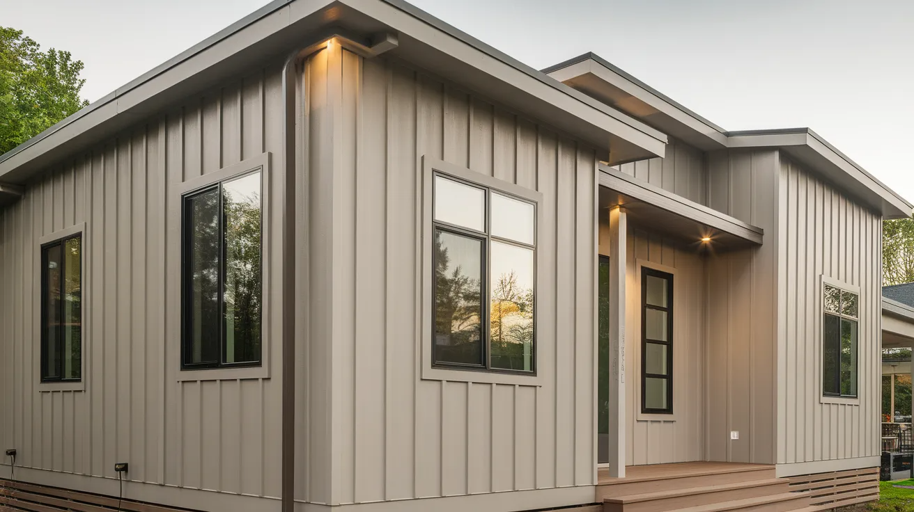 modern house exterior featuring bold vertical paneling that adds height and a clean contemporary look