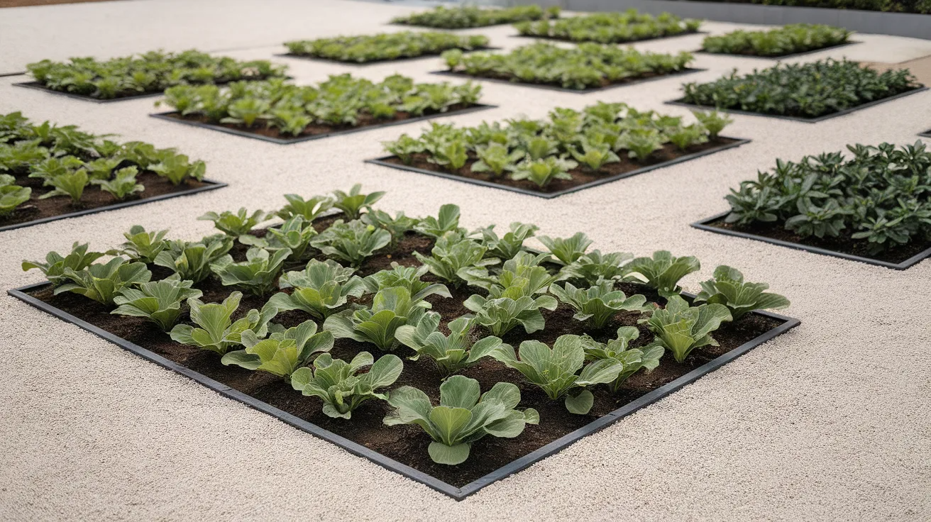 modern landscaping with evenly spaced plants and clean layout that avoids overcrowding and visual clutter