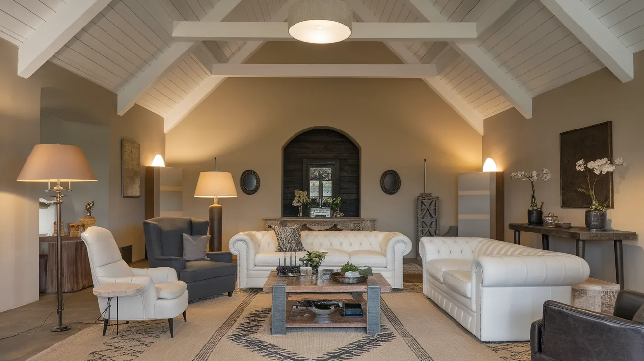 painted cathedral ceiling soft color