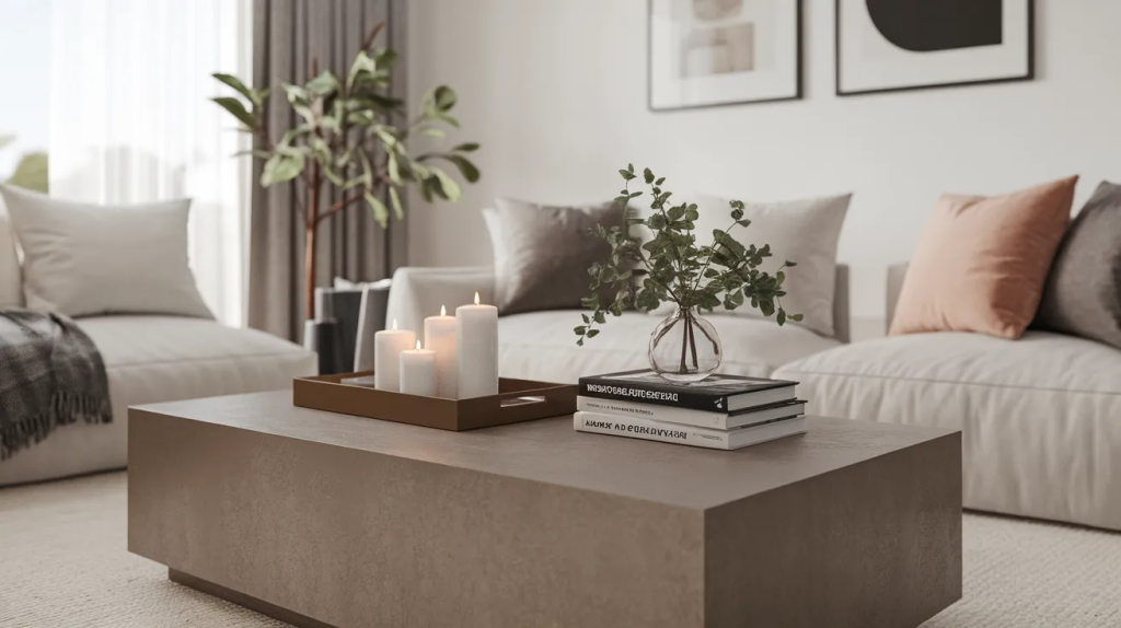 rectangular coffee table decor ideas