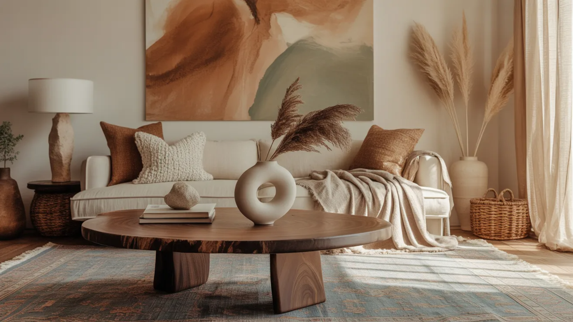 refined boho space with warm earthy decor