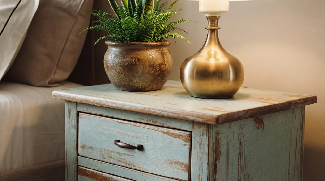 rustic nightstand