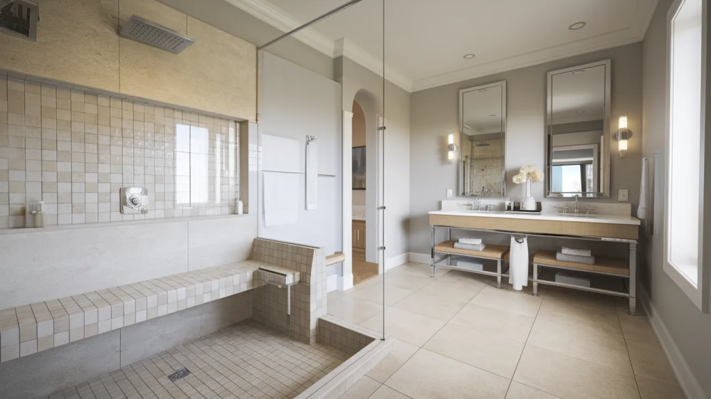 shower bench luxury modern bathroom