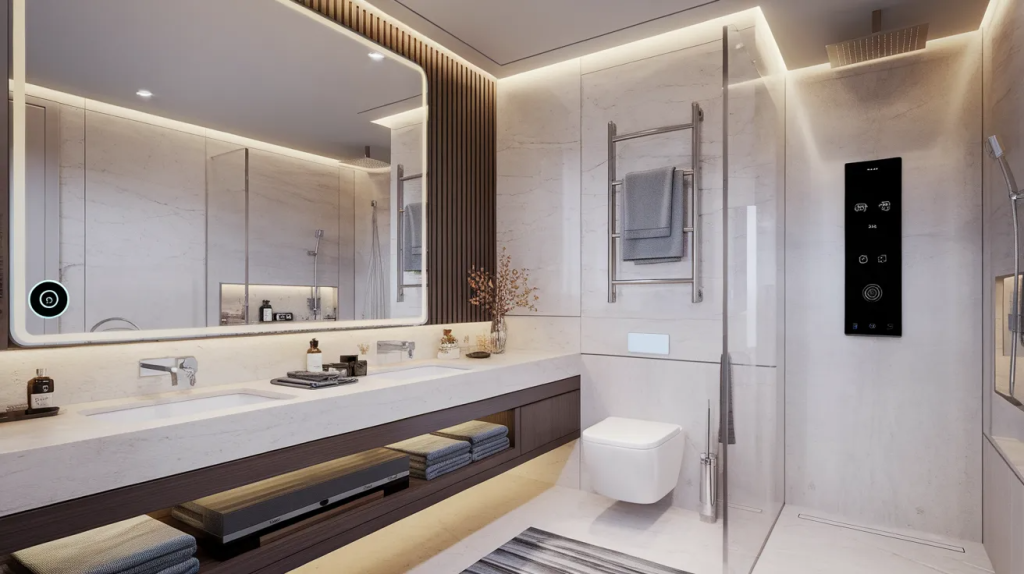 smart modern luxury master bathroom