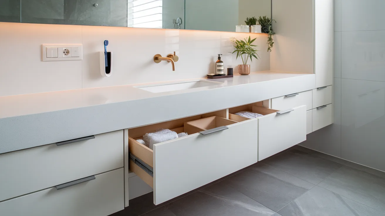 soft close drawers and cabinets modern bathroom remodel ideas