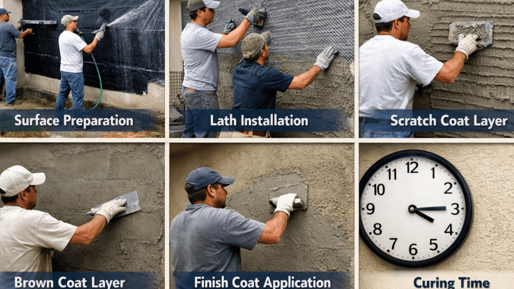 stucco application process