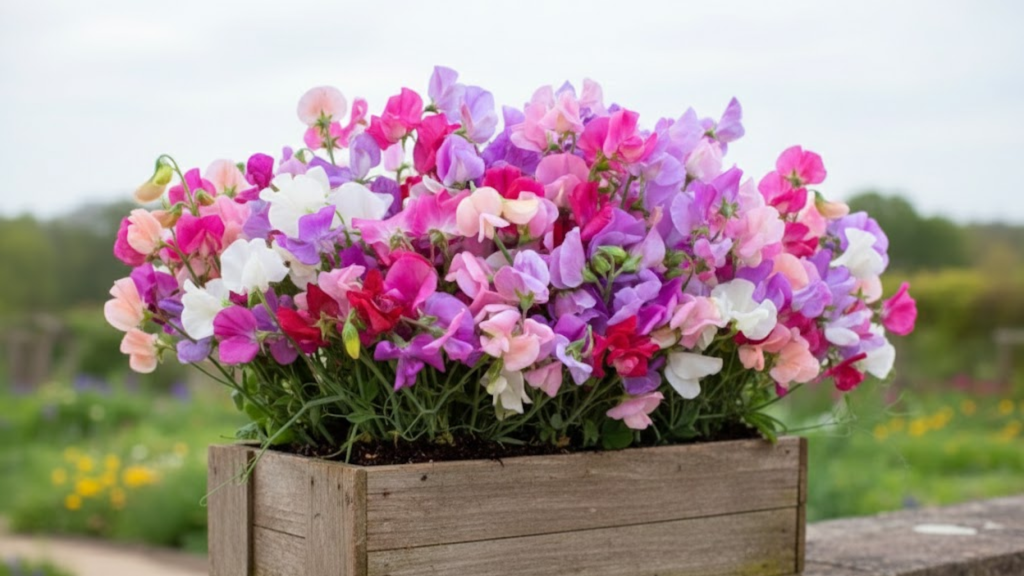 sweat peas easy flowers to grow in containers