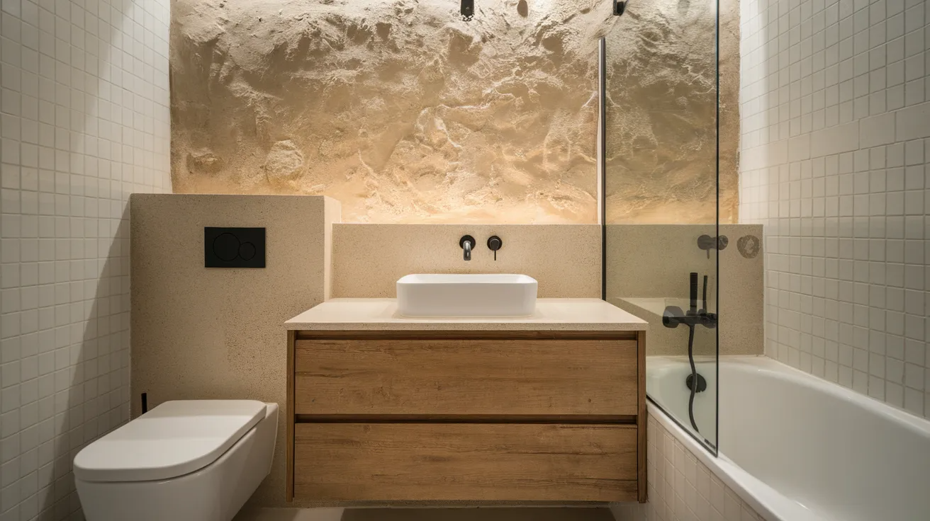 textured accent wall modern bathroom remodel ideas