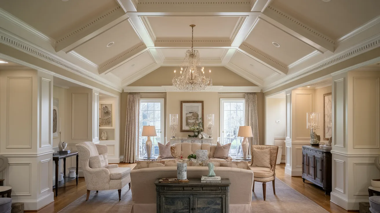 vaulted ceiling with decorative trim