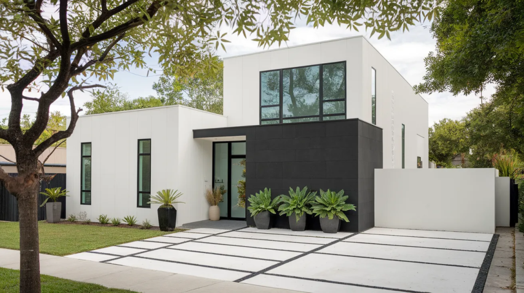 white house black accent wall